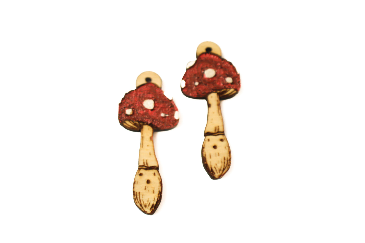 Ikigai Mushroom Earrings - Painted