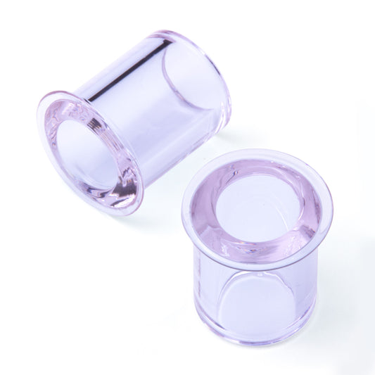 5/8" (16mm) - Gorilla Glass Bullet Hole - Lavender - Single Flare with Groove
