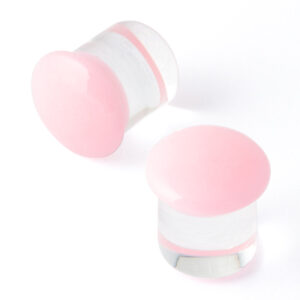 0G (8mm) - Color Front Plugs - Cotton Candy - Standard - Single Flare with Groove