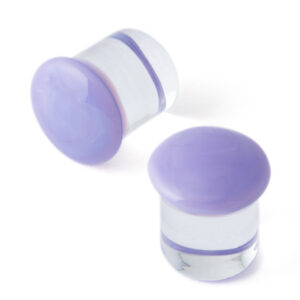 8G (3mm) - Gorilla Glass Color Front Plugs - Lilac - Standard- Single Flare