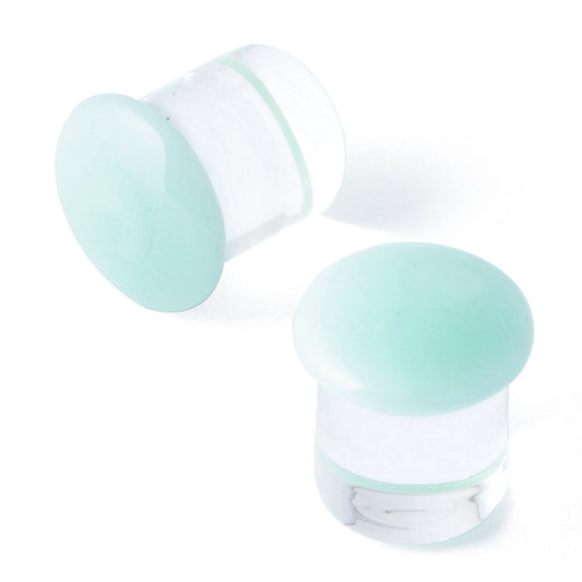 4G (5mm) - Gorilla Glass Color Front Plugs - Mint - Standard - Single Flare