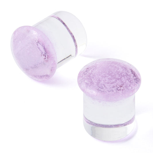1G (7mm) - Gorilla Glass Color Front Plugs - Violet - Standard - Single Flare with Groove