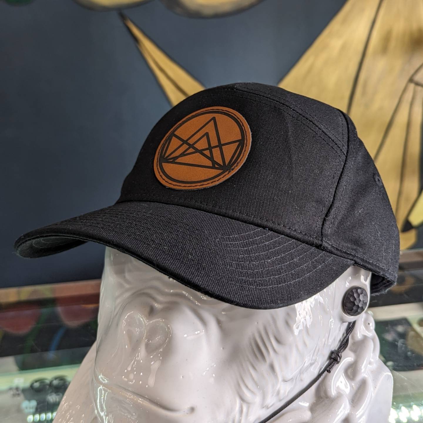 Ikigai 7 Panel Hats - Black with Brown logo