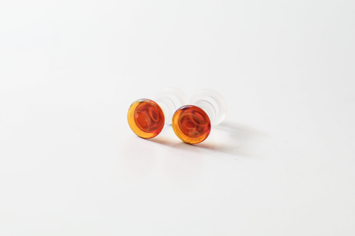 4G (5mm) - Gorilla Glass Color Front Plugs - Amber Purple - Standard - Single Flare with Groove