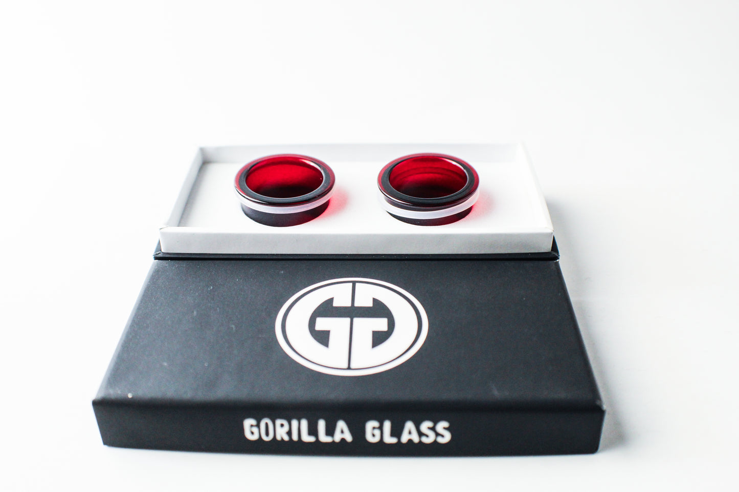7/8" (22mm) - Gorilla Glass Bullet Holes - Ruby - Single Flare with Groove