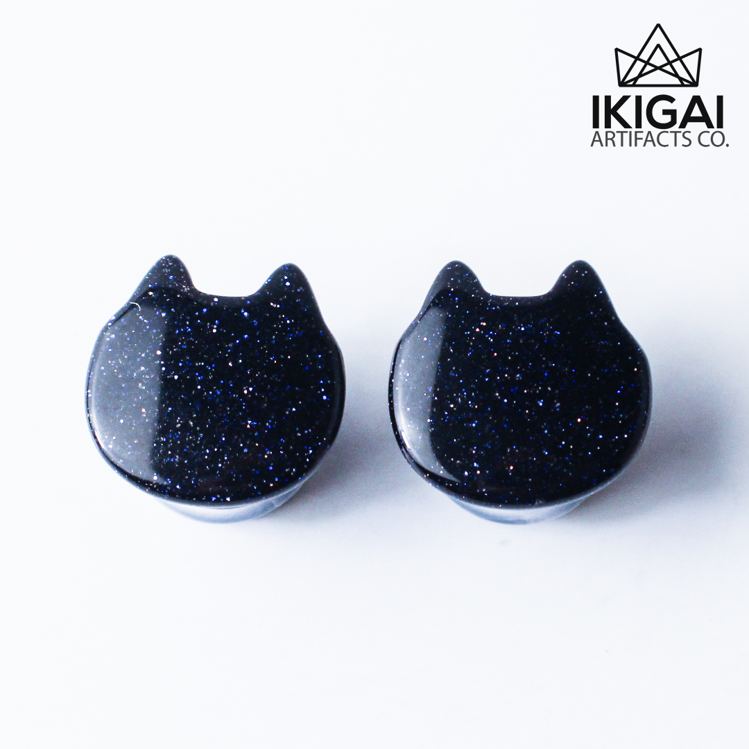10mm - Single Flare Kitties - Blue Sandstone
