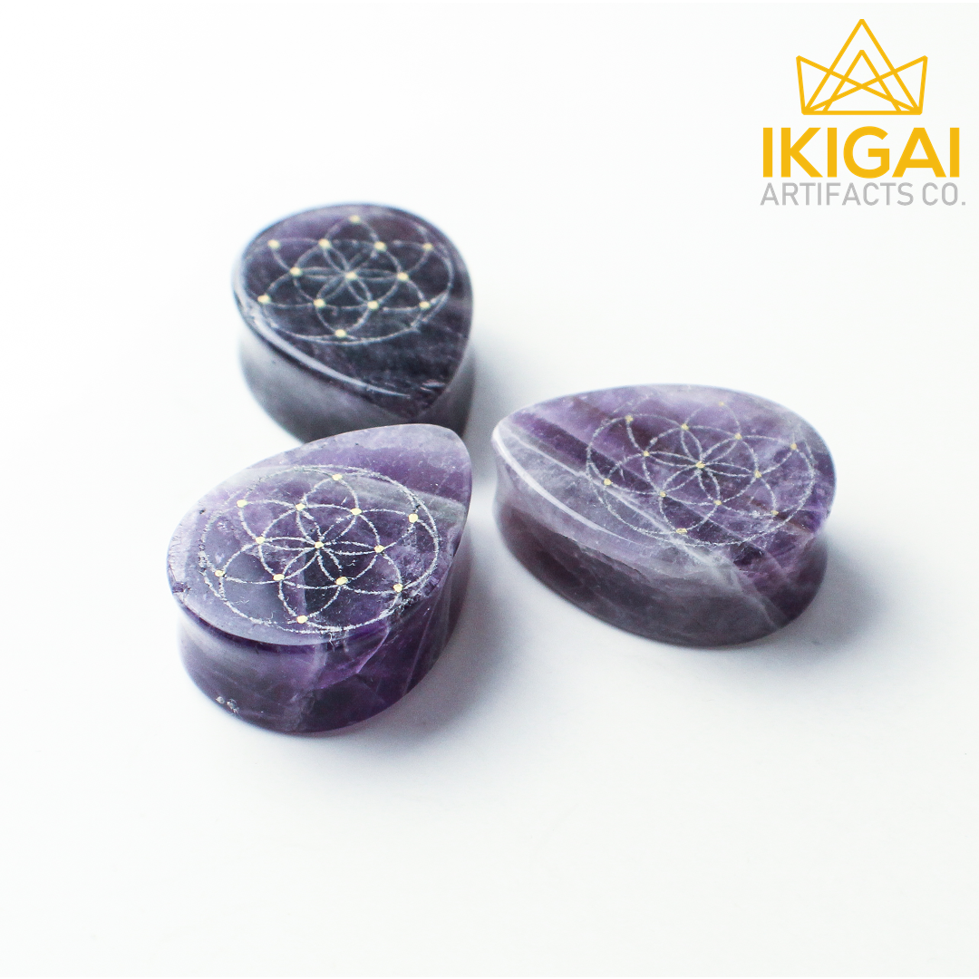 Ikigai Upcycle Project - Amethyst Seed Of Life Necklace