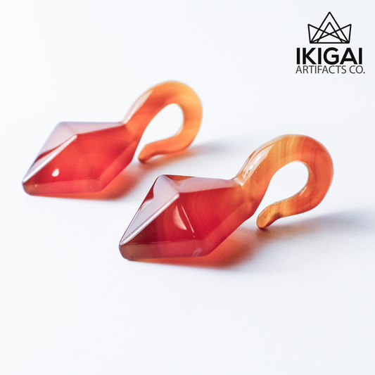 2G + Carnelian Faceted Mini Pear Weights