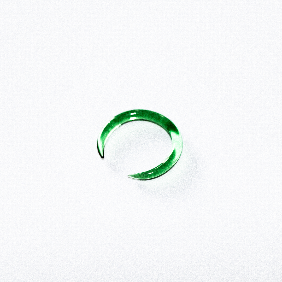 12G (2mm) - Gorilla Glass Simple Septum Pincher - Emerald - Custom size
