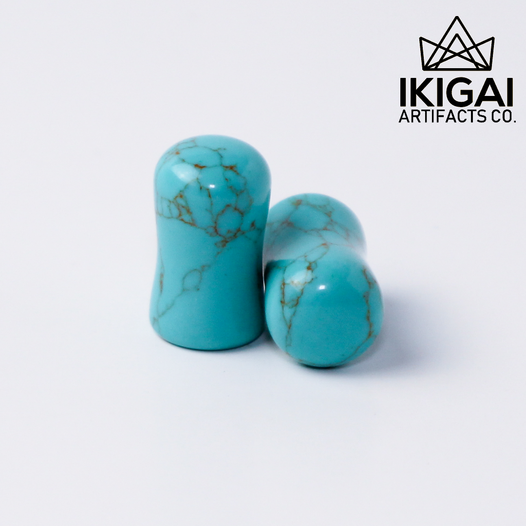 0G (8mm) - Turquoise Double Flare Plugs
