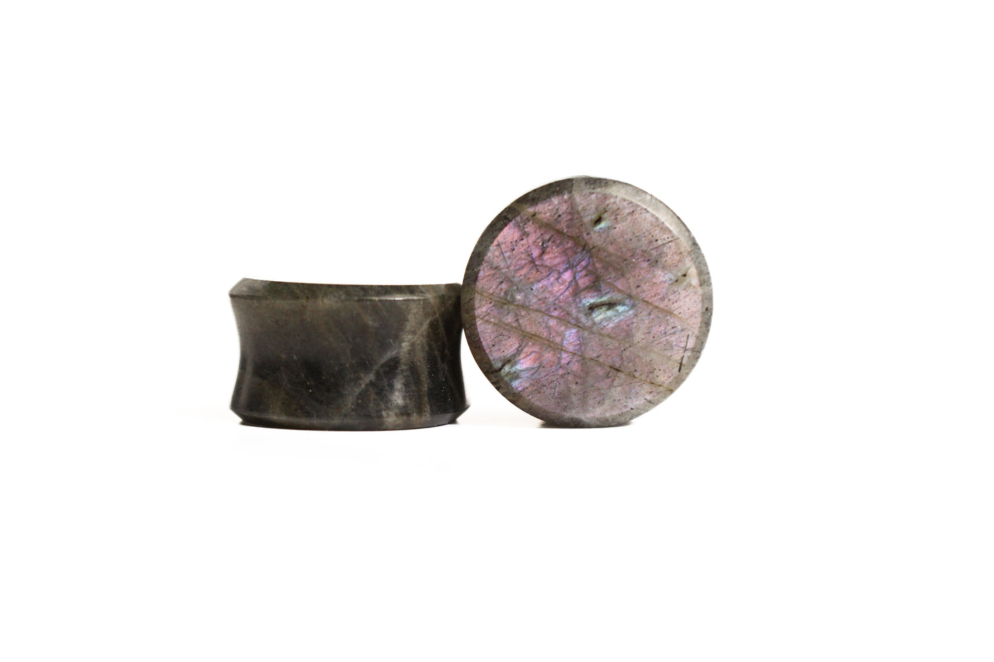 7/8" (22mm) - Pink/Purple Labradorite Double Flare Plugs