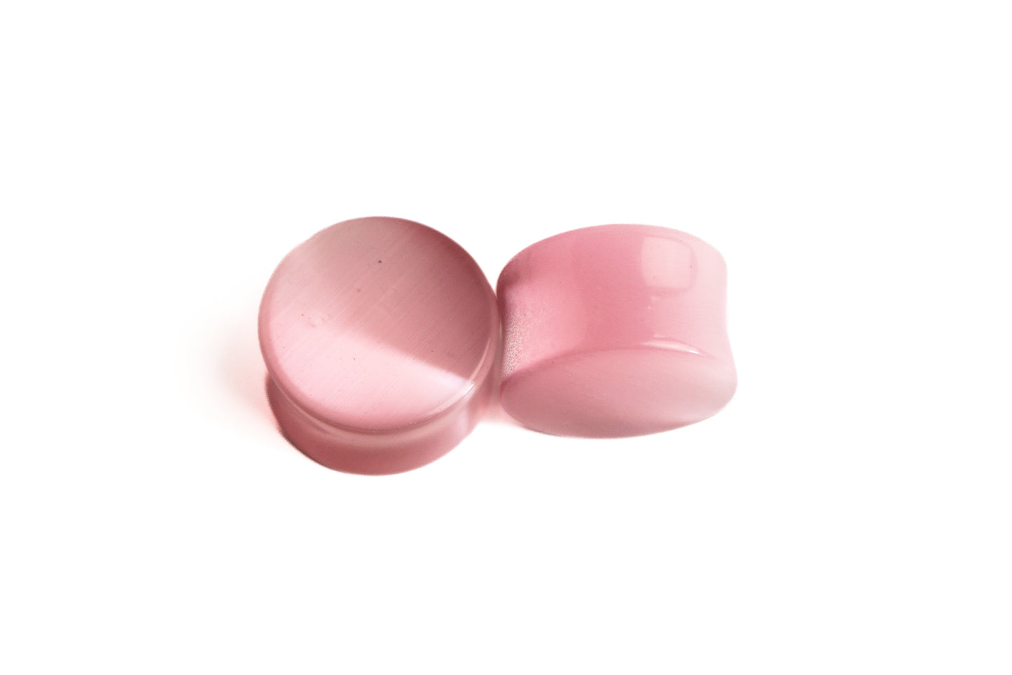 7/8" (22mm) = Pink Cat's Eye Double Flare Plugs