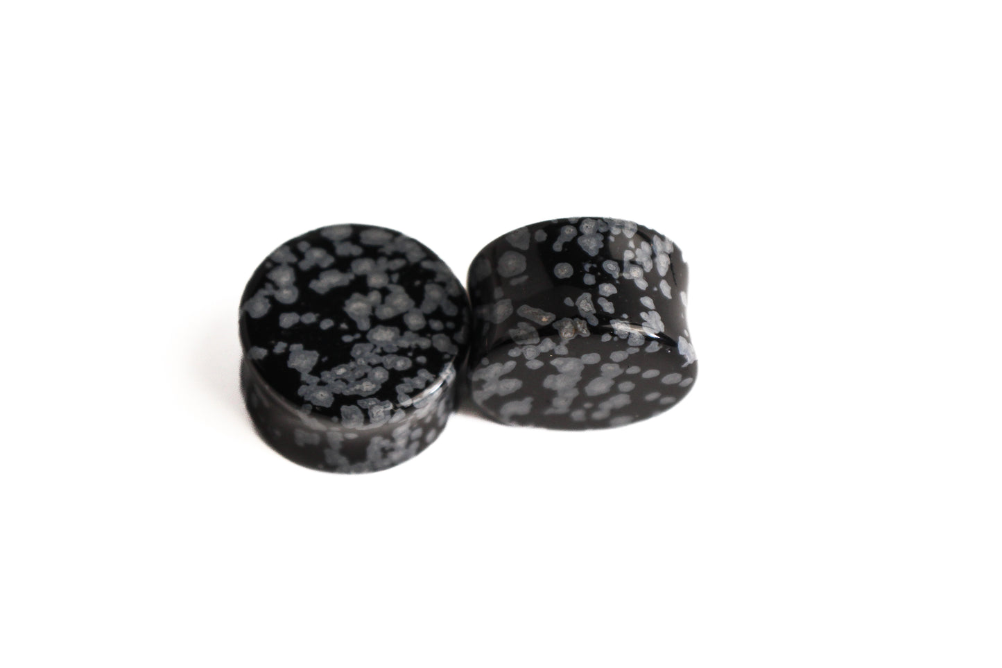 7/8" (22mm) - Snowflake Obsidian Double Flare Plugs