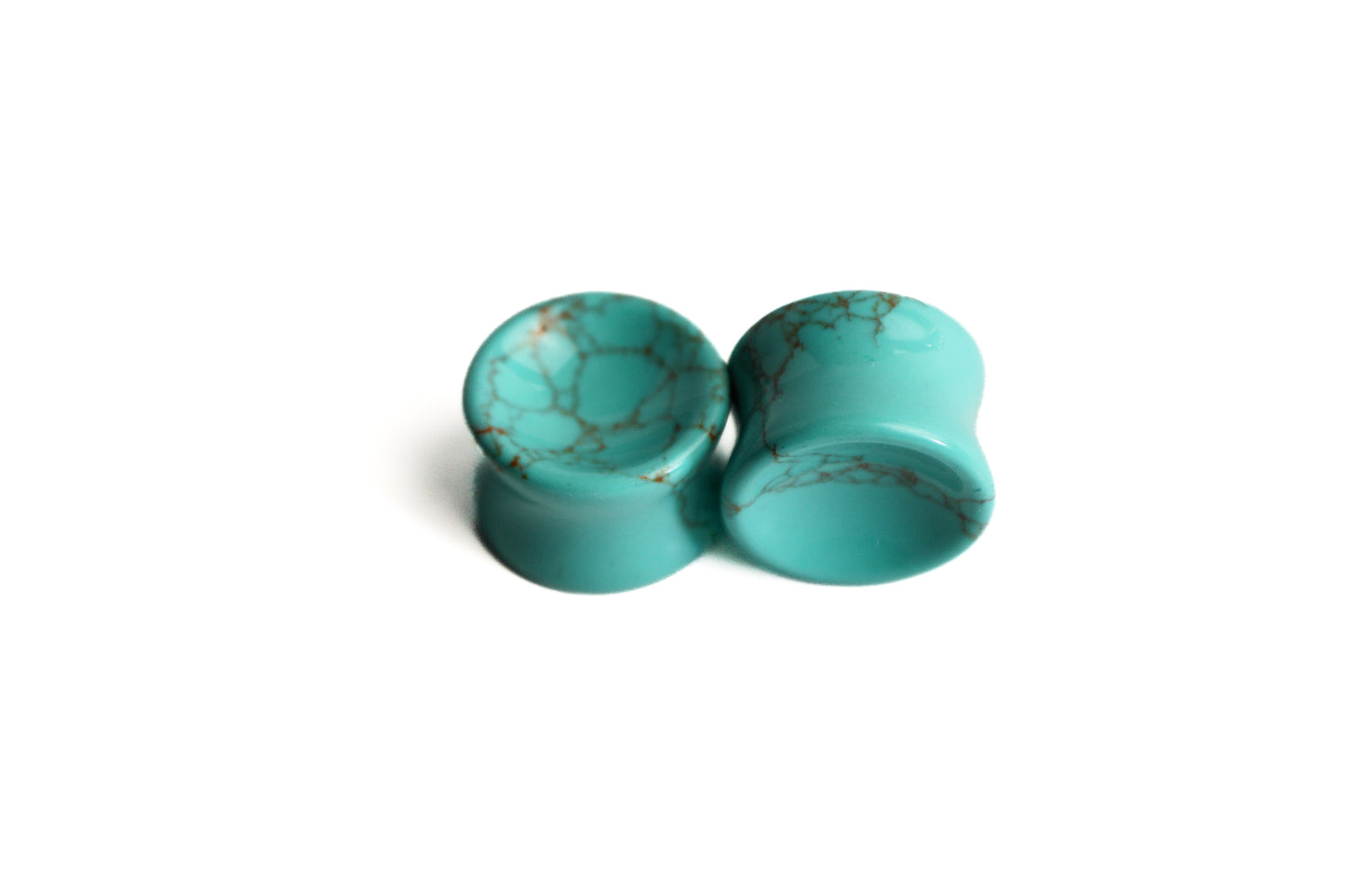 5/8" (16mm) - Turquoise Concave Double Flare Plugs
