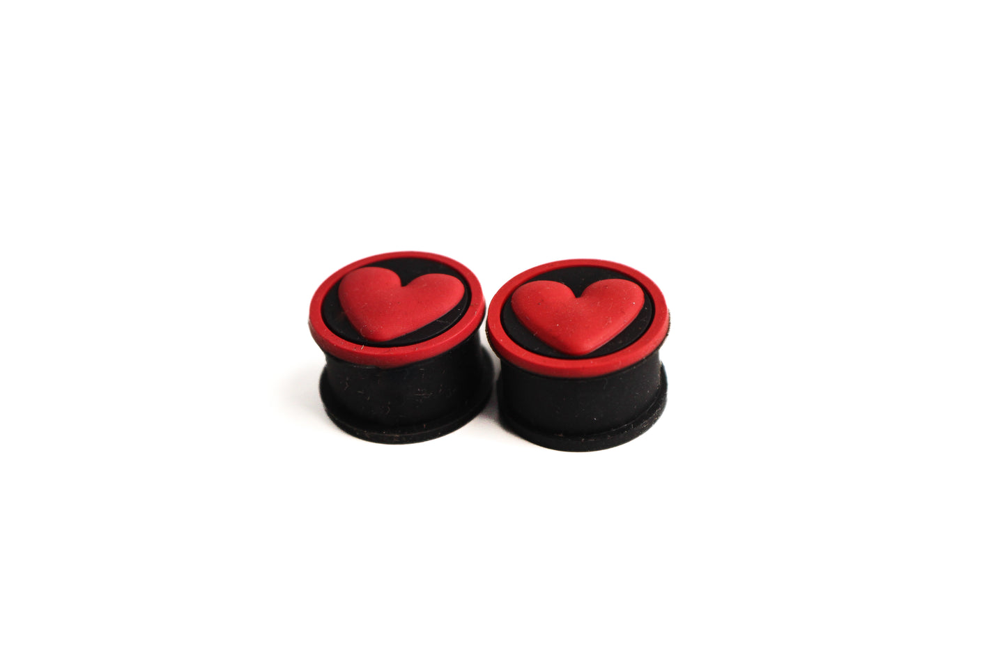 5/8" (16mm) - Heart Silicon Double Flare Plugs