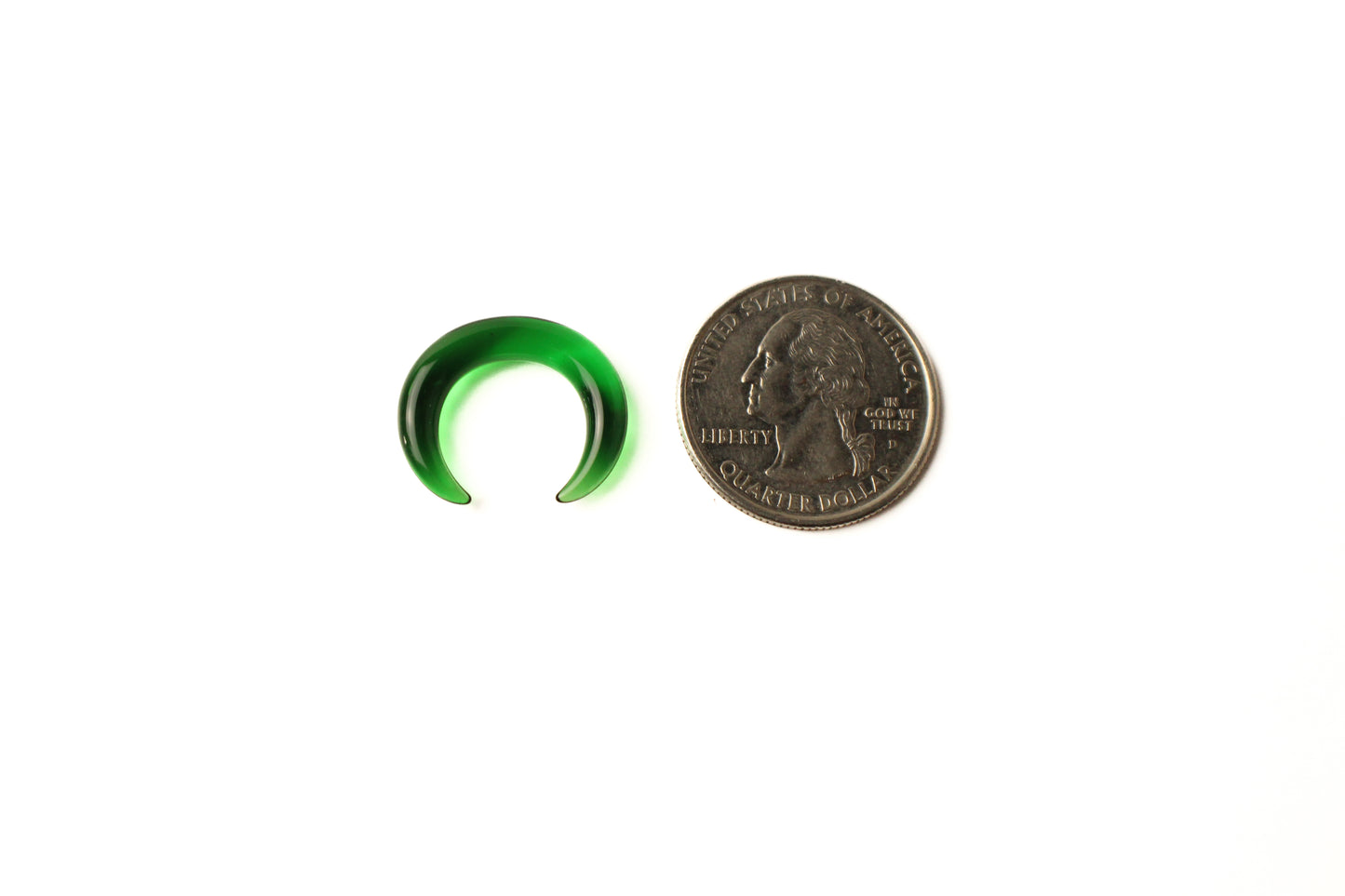 6G (4mm) - Gorilla Glass Simple Septum Pincher - Emerald - Custom size