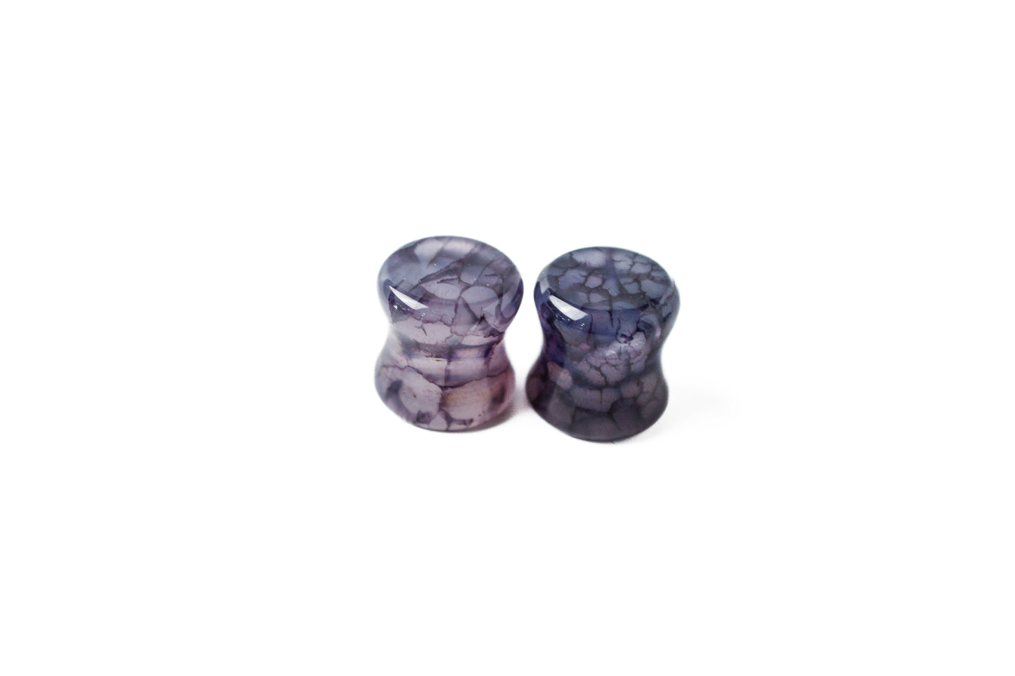 10mm - Purple Dragon Vein Glass Double Flare Plugs