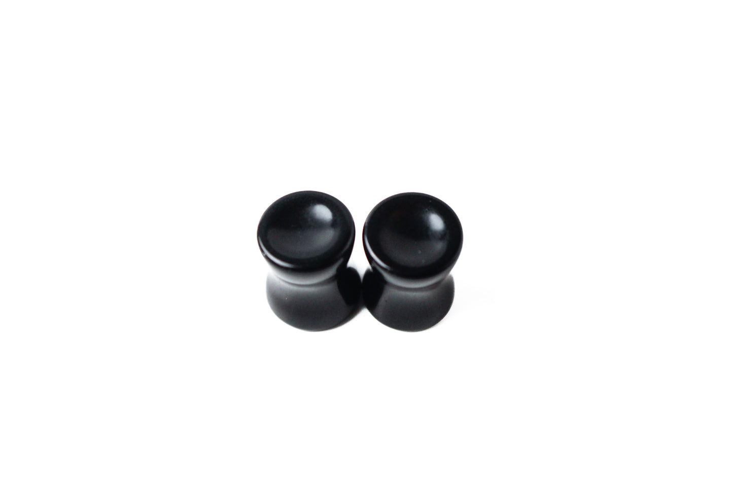 0G (8mm) - Black Obsidian Concave Plugs