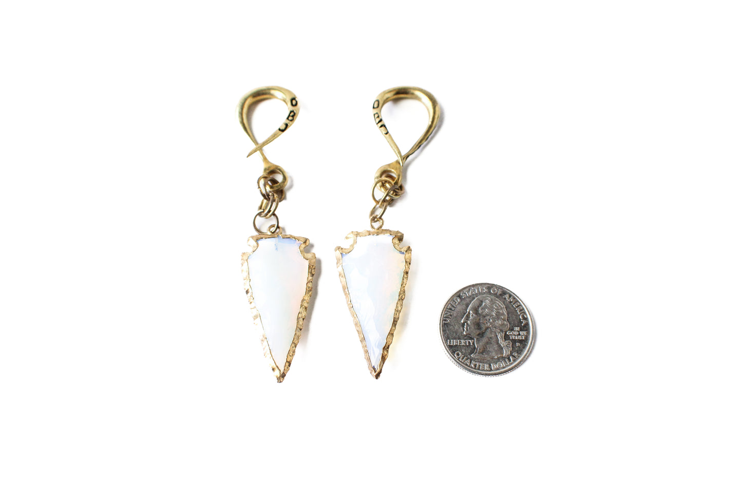 6G (4mm) + Crossover With Gold Plated Opalite Arrowhead