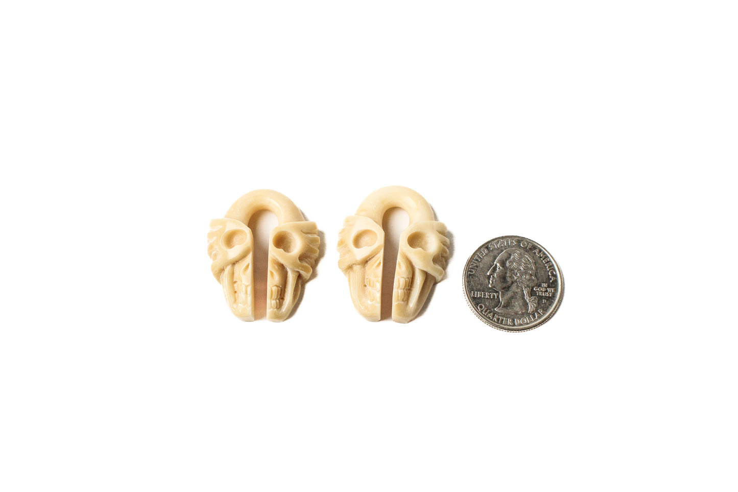 9/16″ (14mm)+   Tagua Nut Skull Keyholes