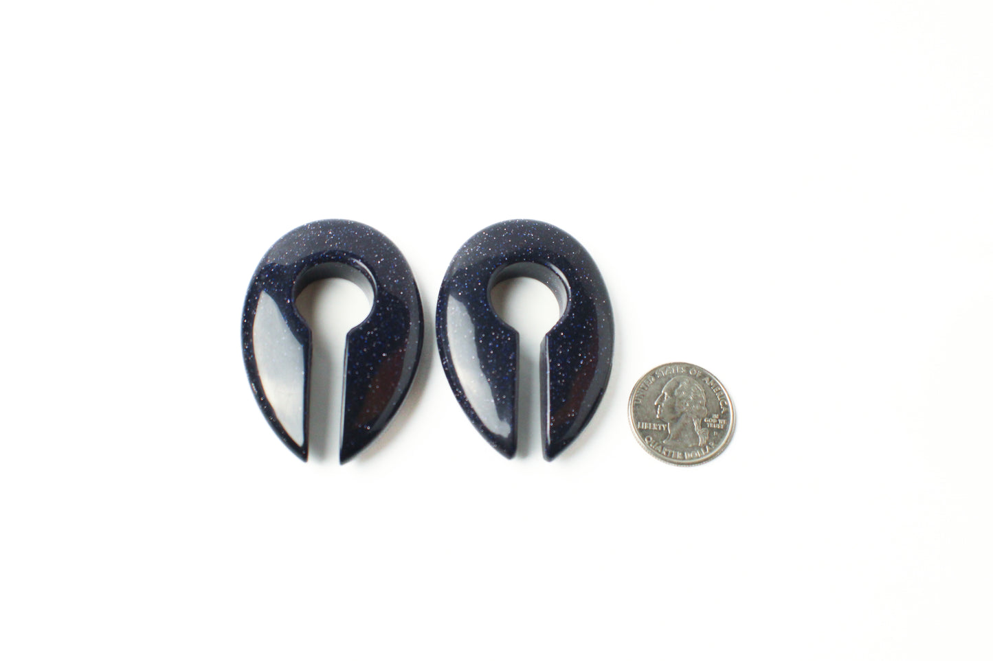 5/8" (16mm) +    Blue Goldstone Keyhole Weights