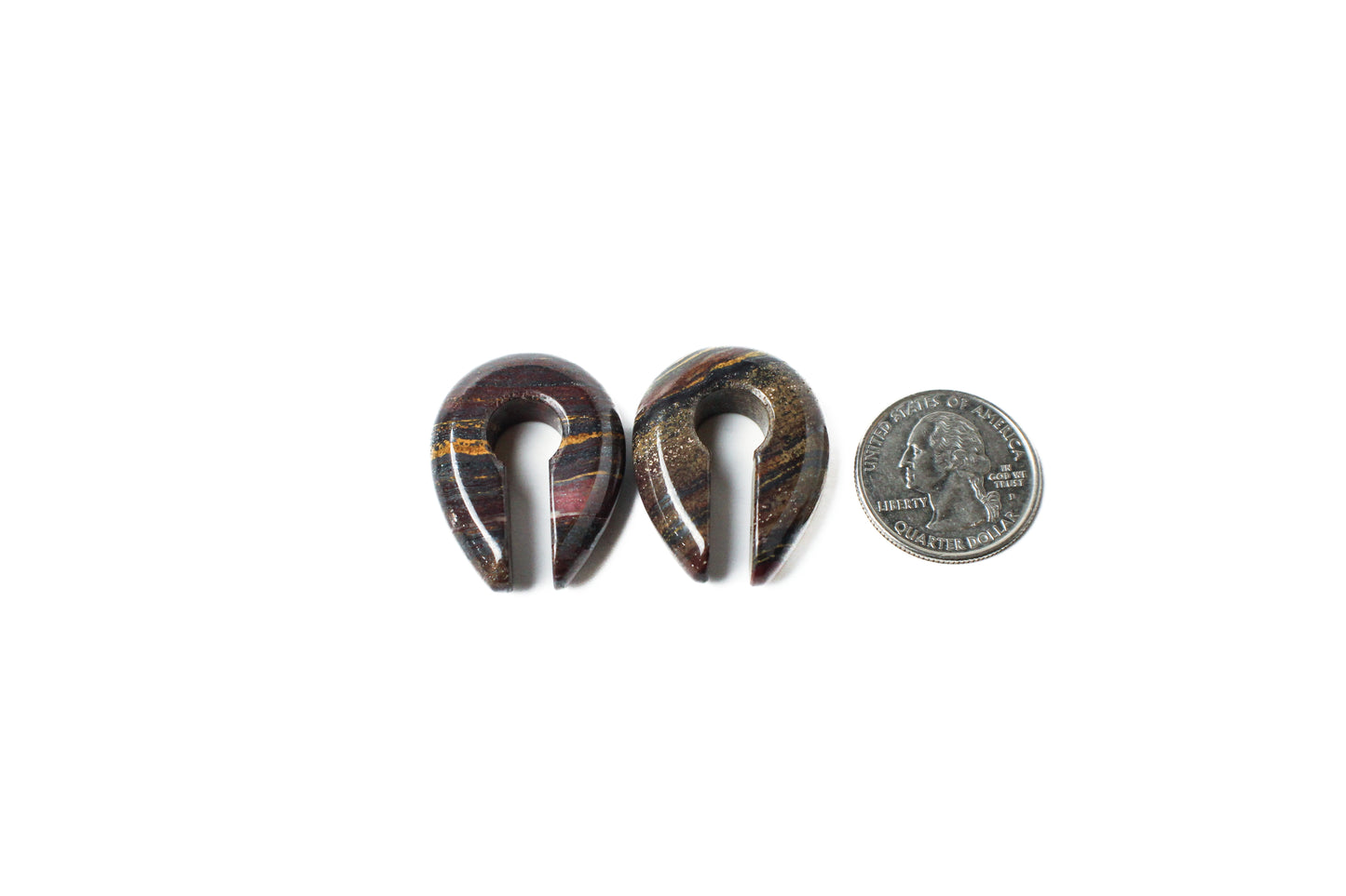 00G (9.5mm)+  Tiger Iron Keyhole Weights