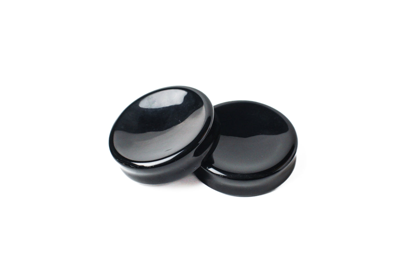 2" (50mm) - Black Onyx Concave Double Flare Plugs