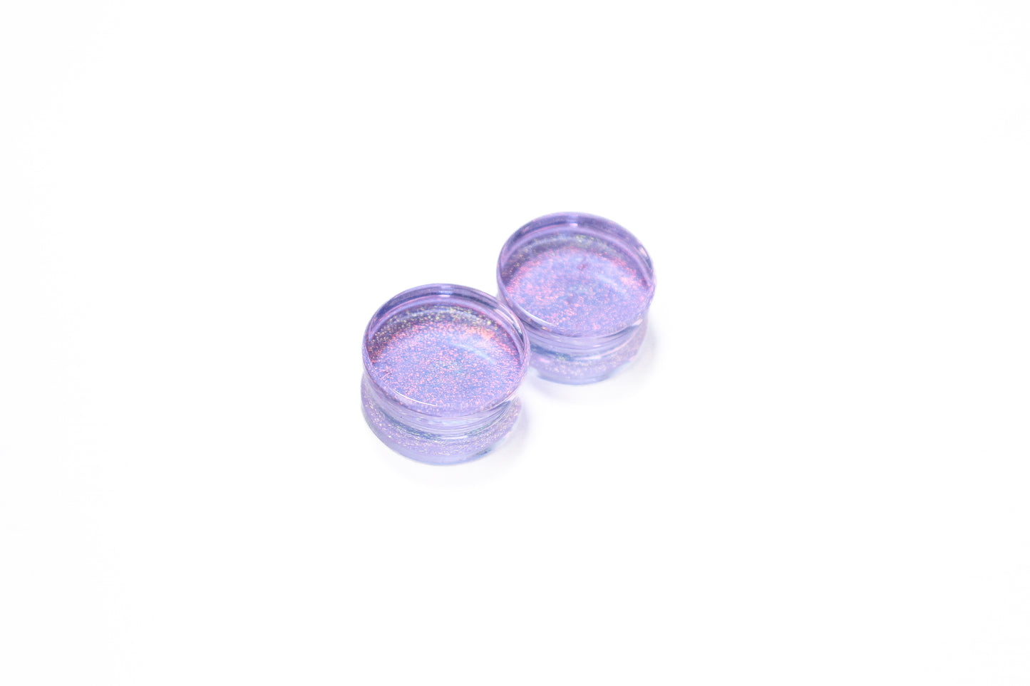7/8" (22mm) - Gorilla Glass - Deluxe Dichroic Plugs - Lavender Gold