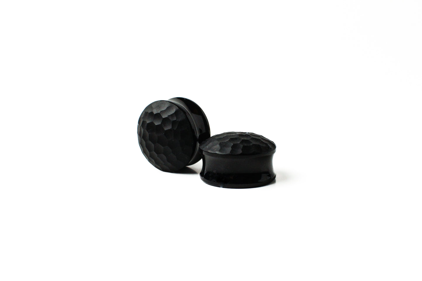 1 1/8" (28mm) - Gorilla Glass - Solid Martele Plug - Black