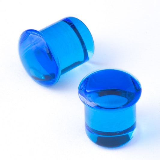 10mm - Gorilla Glass Simple Plugs - Ocean - Standard - Single Flare with Groove