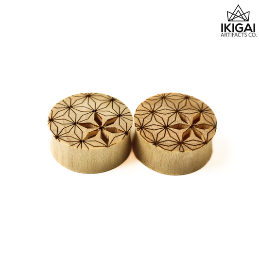 7/8" (22mm) - Flower of Life wooden plugs