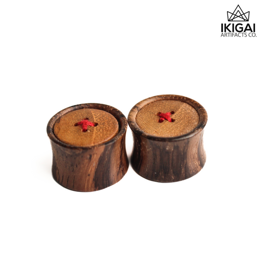 5/8" (16mm) - Wooden Double Flare Plugs - Buttons