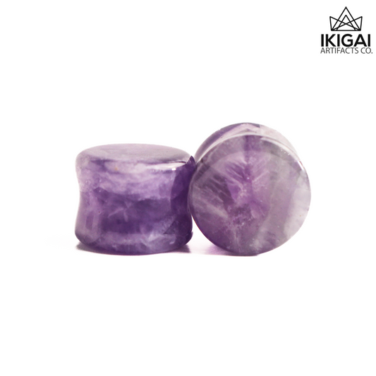 5/8" (16mm ) - Amethyst Double Flare Plugs
