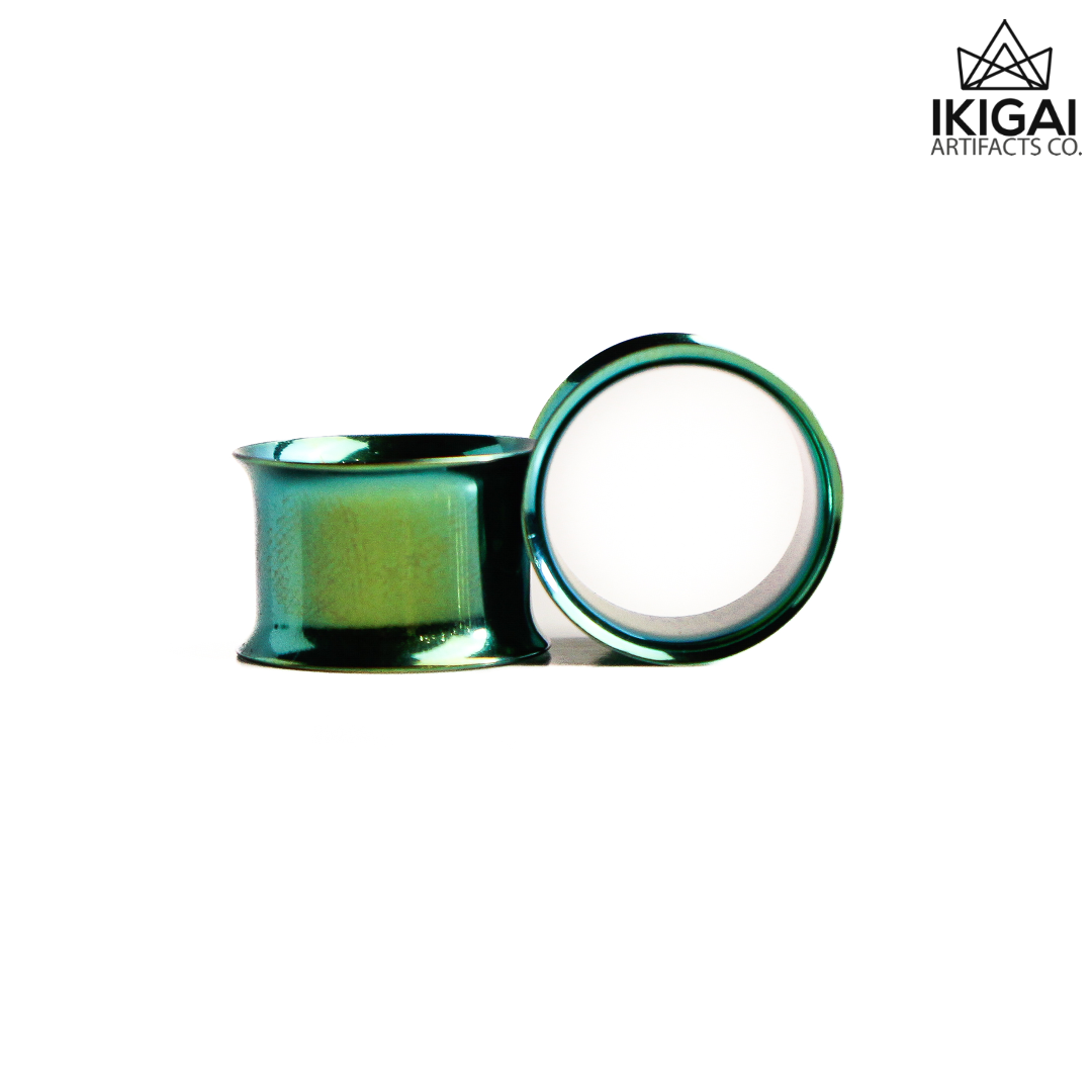 5/8" (16mm) - Surgical Steel Tunnels - Green