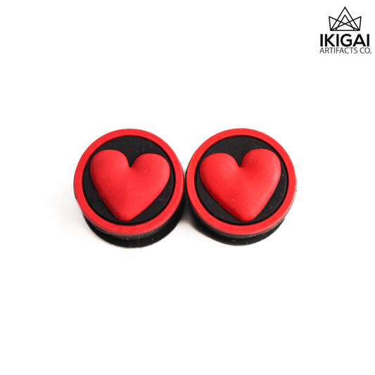 5/8" (16mm) - Heart Silicon Double Flare Plugs