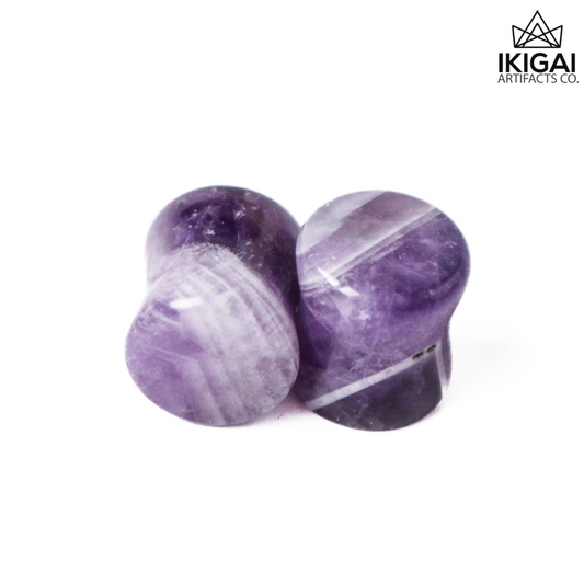 10mm - Amethyst Double Flare Plugs - #1