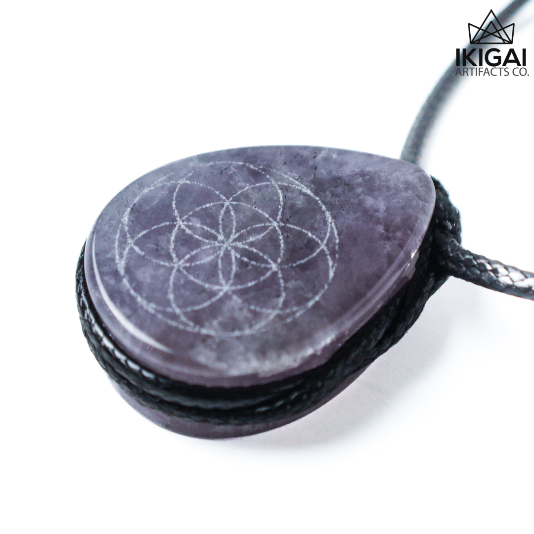 Ikigai Upcycle Project - Amethyst Seed Of Life Necklace