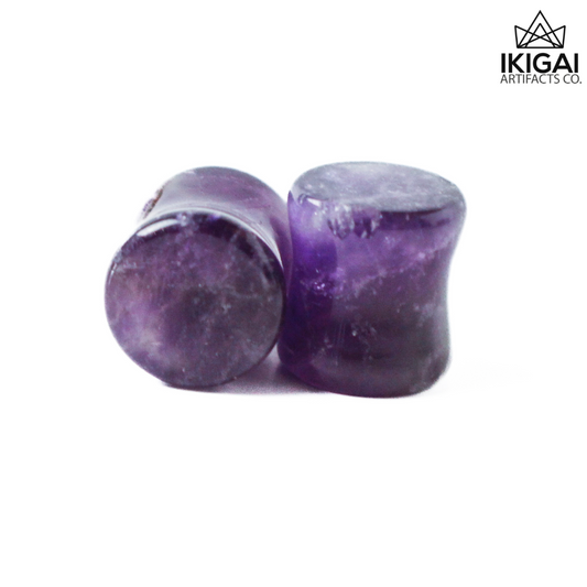 10mm - Amethyst Double Flare Plugs - #3