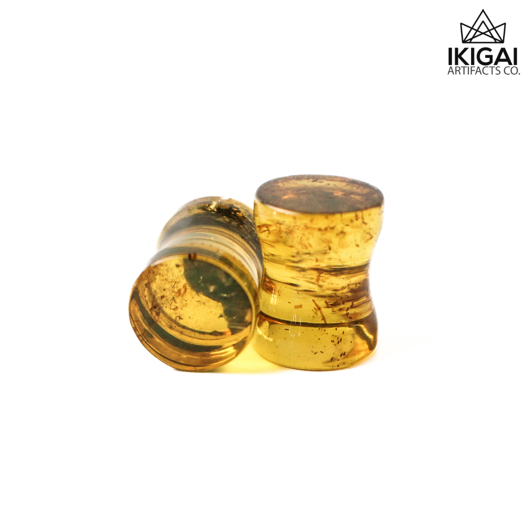 0G (8mm) - Chiapas Amber Double Flare Plugs