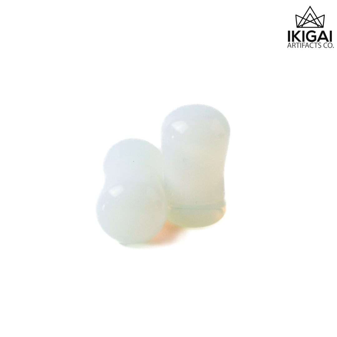 0G (8mm) - Opalite Double Flare Plugs