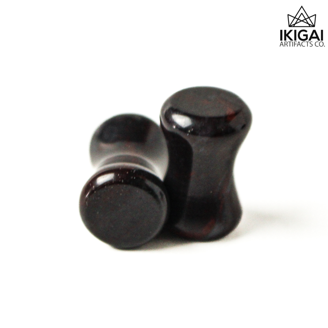 2G (6mm) - Magma Stone Double Flare Plugs