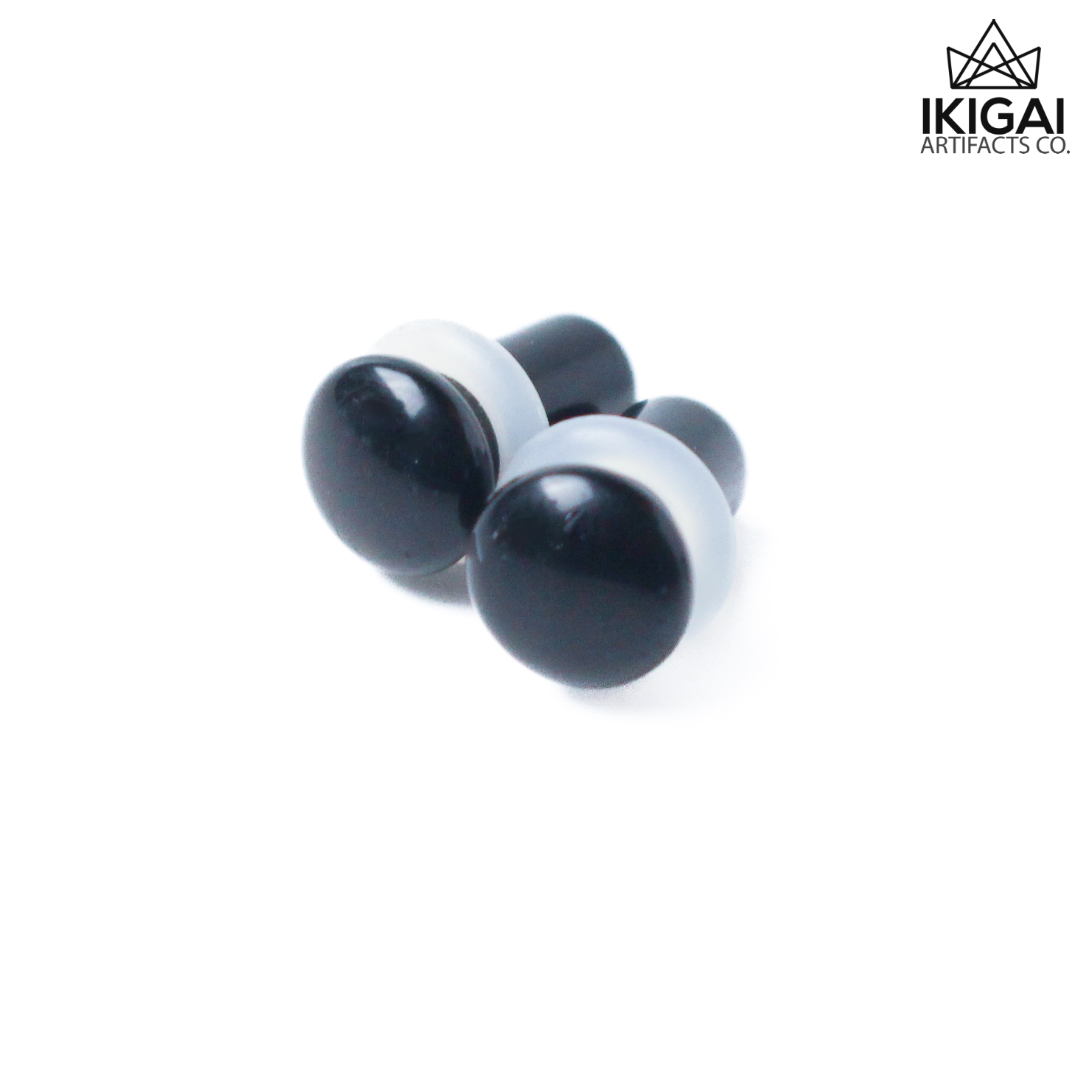 4G (5mm) - Black Obsidian Single Flare Plugs