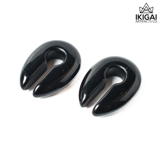 1/2" (12.7mm)+  Black Agate Keyhole Weights