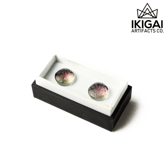 00G (9mm) - Gorilla Glass - Dichroic Plugs - Double Flare - Pink
