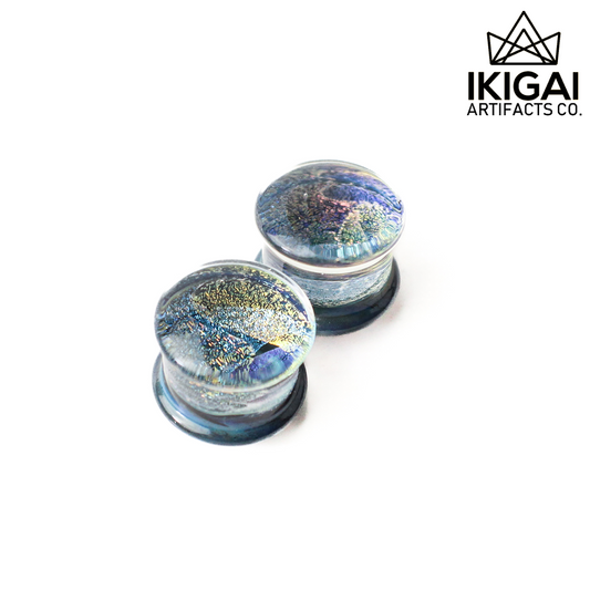 9/16" (14mm) - Gorilla Glass - Hagakure Double Flare Plugs - Forest