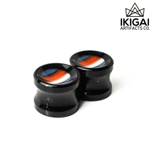 9/16" (14mm) - Gorilla Glass - Limited Playground Kicks Double Flare Concave Plugs