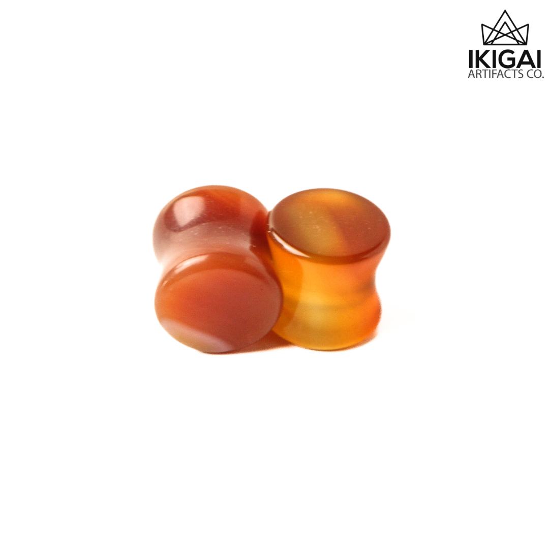 7/16" (11mm) - Agate Double Flare Plugs - #2