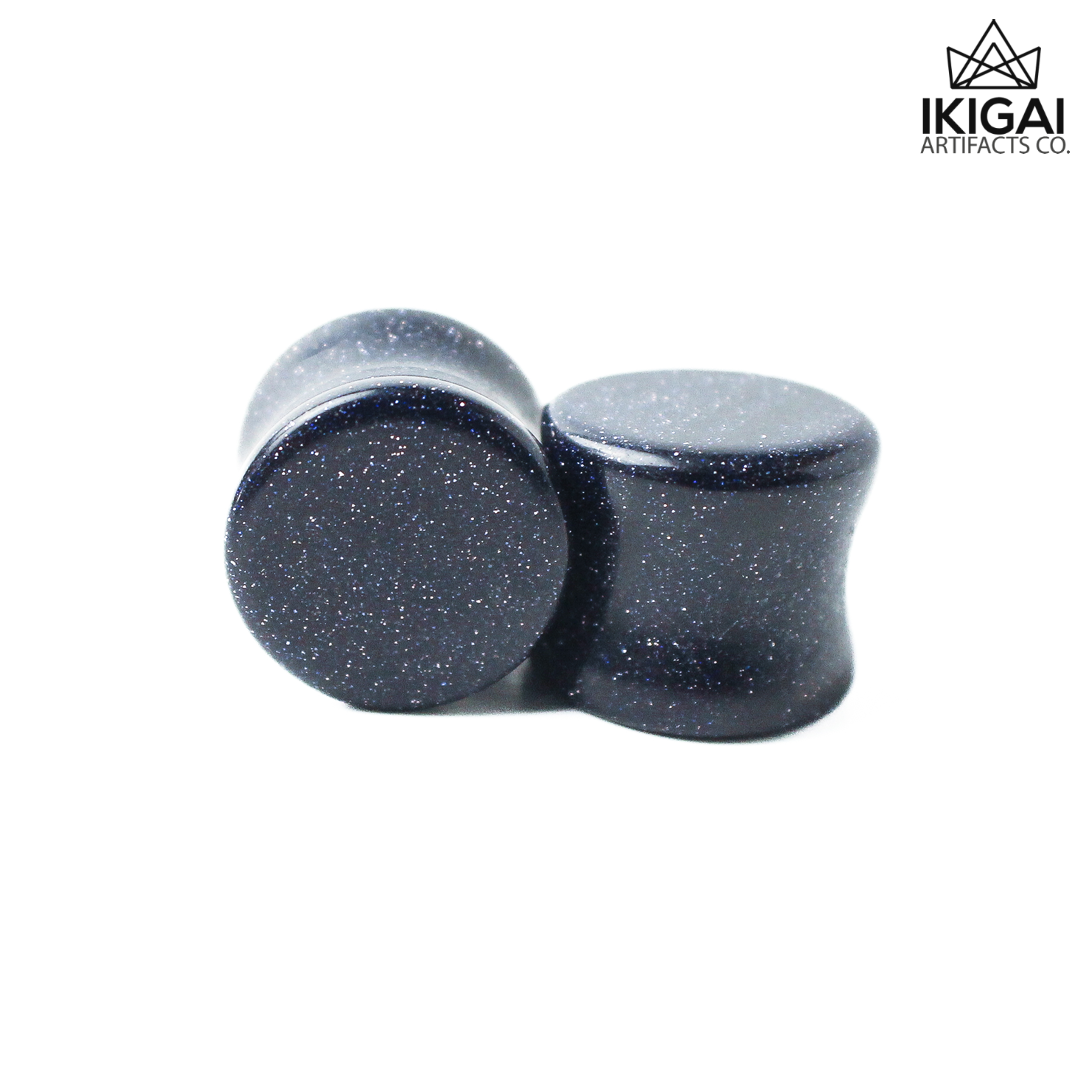 12mm - Blue Goldstone Double Flare Plugs